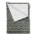 thumbnail image 2 of Southwestern Soft Flannel Fleece Throw Blanket, Pattern Antique Culture Geometric Motifs, Cozy Plush for Indoor and Outdoor Use, 50" x 60", Black and Eggshell, by Ambesonne, 2 of 5