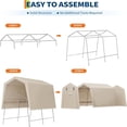 thumbnail image 6 of EastVita 7x10 FT Portable Outdoor Storage Shed with 2 Roll-Up Zipper Doors Vents Khaki, 6 of 7