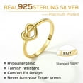 thumbnail image 5 of ChicSilver 14K Gold Over 925 Sterling Silver Heart Love Knot Friendship Ring Wedding Band Comfort Fit Polished Anniversary Ring, 5 of 8