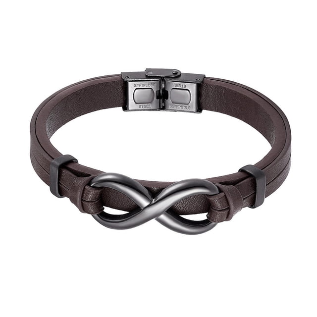 Minnieouse de cuero para hombre, elegante para decoración de muñeca, para hombre, pulseras para hombre, decoraciones para vestido, Ropa, zapatos y accesorios Miscelánea Marrón/23cm Minnieouse AP017854-08