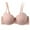 Beige B, variant on Women's V-Neck Comfort Push-Up Wireless Bralette Bra Soft Breathable Spaghetti Straps Hook & Eye Closure Solid Color