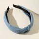 thumbnail image 3 of Diademas de mezclilla con nudo para mujer Diadema de nudo ancho para mujer Diadema de moda con lunares y rayas azules para mujer (3 piezas), 3 of 5
