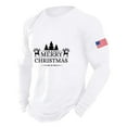 thumbnail image 2 of Letdown Mens Plus Size Christmas Shirts Funny Merry Christmas Letter Long Sleeve T Shirts Casual Lightweight Fashion Pullover Tee Shirt (White, XL), 2 of 4
