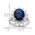 thumbnail image 4 of Sterling Silver CZ & Synthetic Dark Blue Spinel Ring, 4 of 5