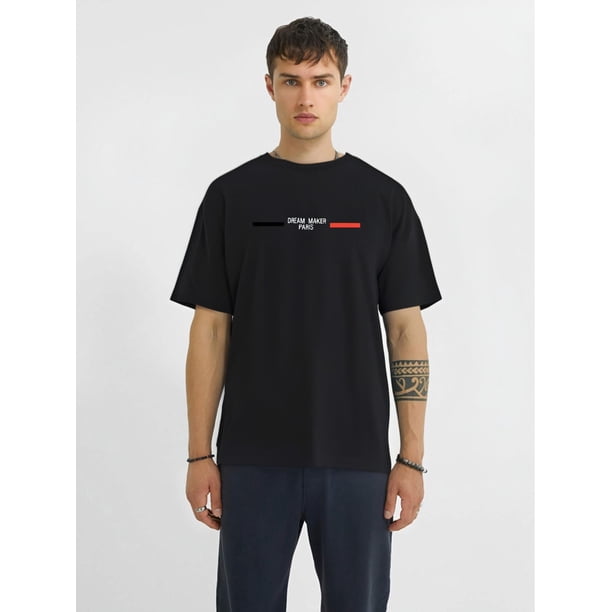 Camiseta informal de cuello redondo para hombre, estampado "Dream Maker Paris", manga corta de verano, ropa deportiva y de ocio de moda, camisetas informales.