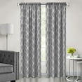 thumbnail image 3 of Achim Bombay Indoor Polyester Light Filtering Geometric Curtain Panel, Grey, 52-in W x 63-in L, 3 of 6