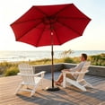 thumbnail image 4 of Pipopa 9FT Outdoor Patio Umbrella with Push Button Tiltand Crank, Ourdoor Market Leisure Umbrella for Beach, Garden, Yard, Home, Pool, Red, 4 of 8