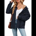 thumbnail image 1 of Blusas Informales de Larga Extragrandes con Botones y Cuello Halter para Mujer Azul Marino XXL, 1 of 10
