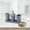 Gray, variant on 5-Piece Shatterproof Organizer,Black & Bamboo Countertop Set w/Toothbrush Holder, Soap Dish, Dispenser, Cup & Tray
