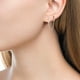 thumbnail image 4 of Pendientes de la cadena para las mujeres de doble Piercing Dangle Cadena Huggie Hoop Pendientes Cubic Zirconia Pearl Stud Pendientes para las mujeres de doble Conjoined Pendientes, 4 of 4