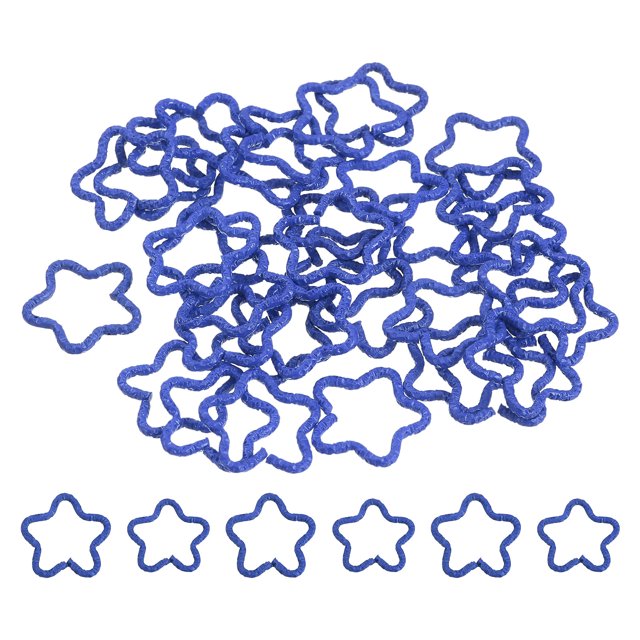 Unique Bargains Open Jump Rings 50Pack 16mm Star Connectors for Jewelry Making, Dark Blue
