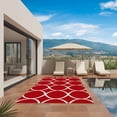 thumbnail image 3 of Red Abstract Outdoor Rug for Patio/Deck/Porch, Non-Slip Large Area Rug 4 x 6 Ft, Modern White Geometric Twisted Art Indoor Outdoor Rugs Washable Area Rugs, Reversible Camping Rug Carpet Runner, 3 of 8