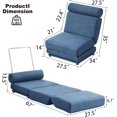 thumbnail image 2 of Tabaray Folding Sofa Bed, 4 in 1 Sleeper Chair, Portable Futon Sofa with Pillow, Foldable Single Sofa Bed for Living Room, Dorm, Guest Use, Home Office, Apartment, Game Room, Blue, 2 of 7