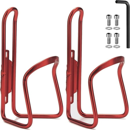 JUNZHIDAO Water Bottle Cages for MTB Bikes - Lightweight and Durable - 2 Pack Red