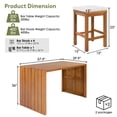 thumbnail image 2 of Harper & Bright Designs 5 Piece Outdoor Bar Set for 4, Patio Acacia Wood Bar Height Table & Four Stools with Cushions, Wood Dining Bar Set for Backyard, Poolside, Balcony, Beige,Natural, 2 of 10