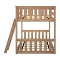 thumbnail image 4 of Max & Lily Twin over Twin Bunk Bed for Kids, Solid Wood Low Bunk Beds with Ladder, Pecan, 4 of 12