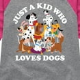 thumbnail image 3 of Disney Classics - Cats & Dogs - Just A Kid Who Loves Dogs - Toddler And Youth Girls Raglan Graphic T-Shirt, 3 of 5