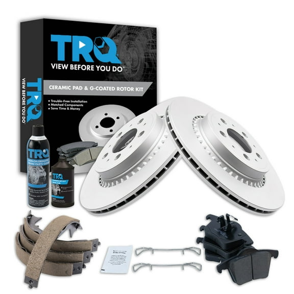 TRQ Rear Brake Pad & Rotor Kit BKA38454 Fits Select 2003-2014 Volvo XC90
