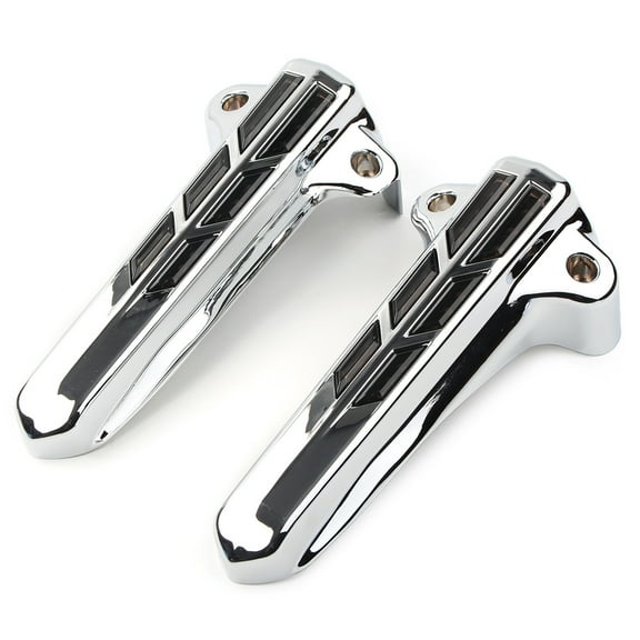 BFY Chrome Front Fork Boot Lower Cover Protector with LED Lights for Harley Touring FLHT FLHR FLHX FLTR 2014-2019, Smoke Lens