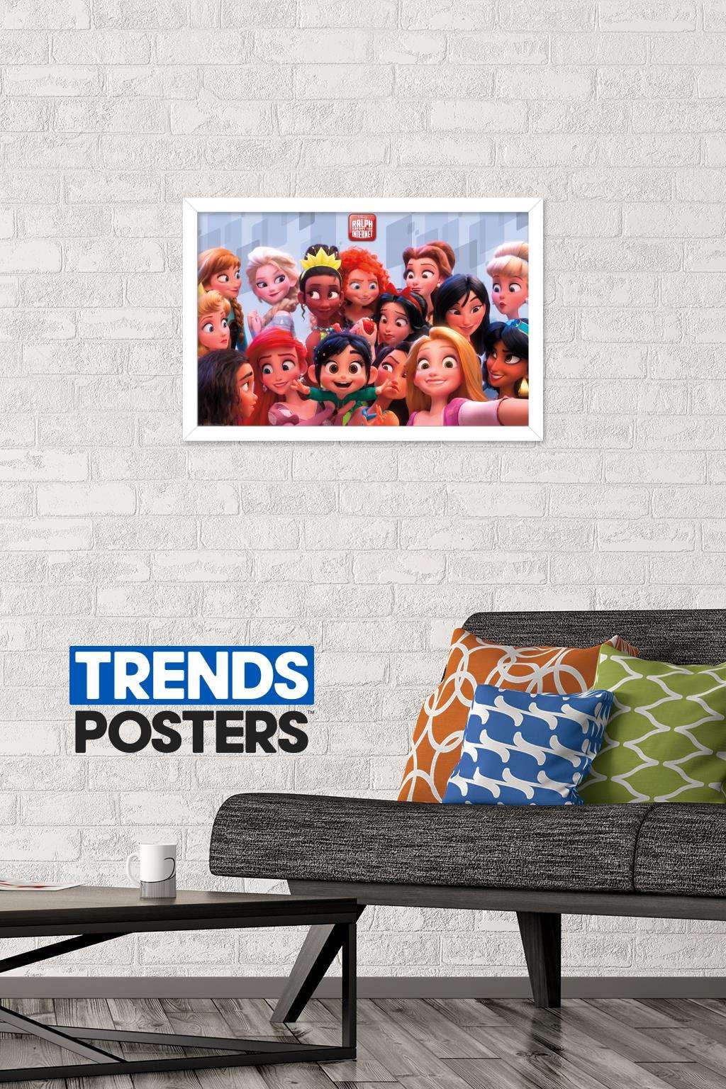 Disney Wreck It Ralph: Ralph Breaks The Internet - Princess Wall Poster, 14.725" x 22.375", Framed