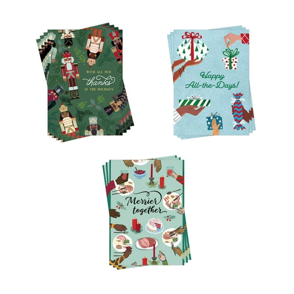 Hallmark Business Bulk Assorted Happy Holidays Cards (Multicultural Holiday), 10 Pack