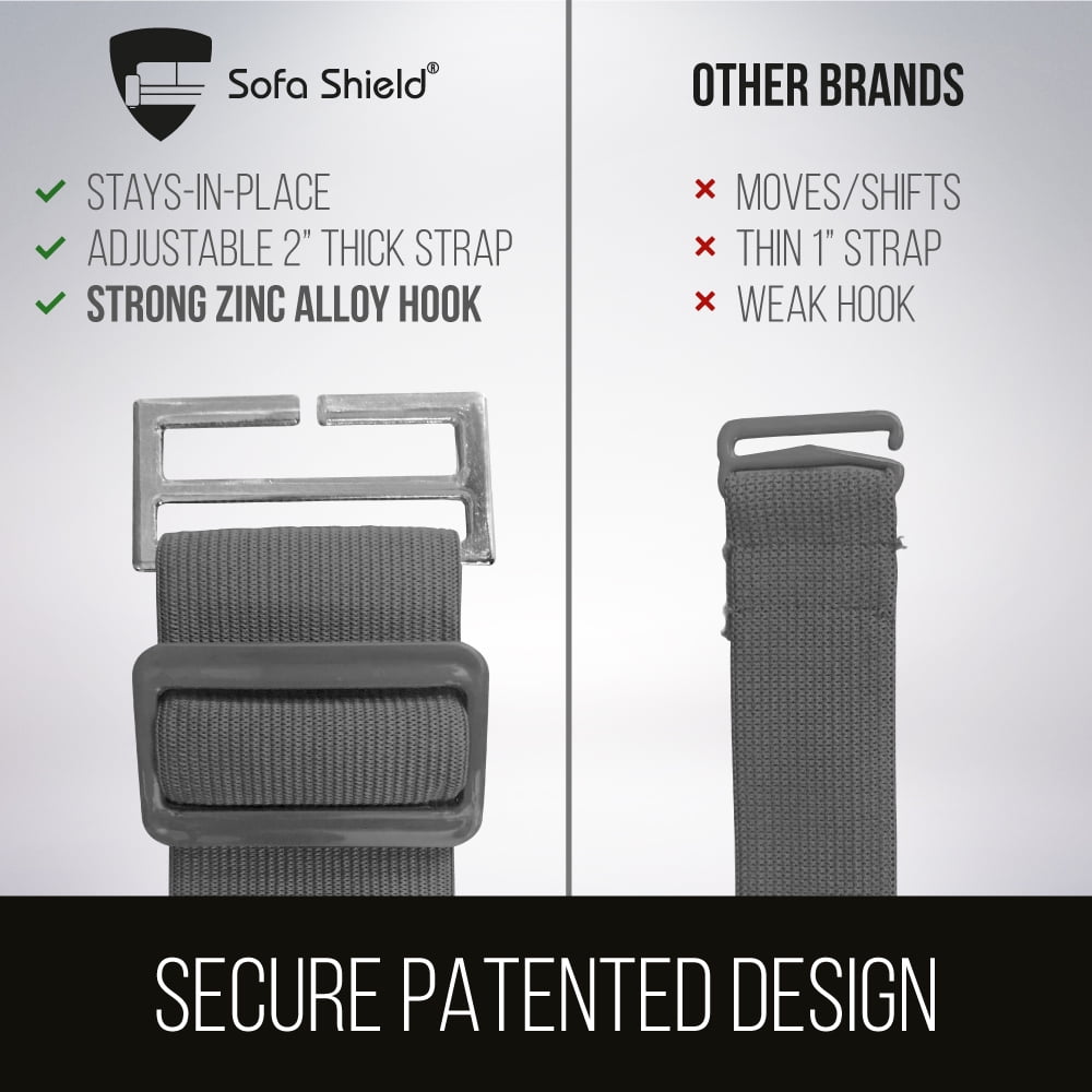 Sofa Shield Couch Slip Cover with Strap, Cushion Protector for 78" Seat, Light Taupe