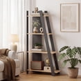 thumbnail image 2 of Gymax 4-Tier Modern Bookshelf Wooden Vertical Display Book Shelf for Small Space Gray & Natural, 2 of 10