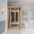 thumbnail image 6 of Maldives 2-Person Indoor Hemlock Wooden Low EMF Carbon FAR Infrared Home Sauna Room with LED Touch Control Panel, 6 of 13