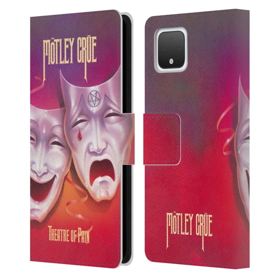 Head Case Designs Officially Licensed Motley Crue Albums Theater Of Pain Leather Book Wallet Case Cover Compatible with Google Pixel 4