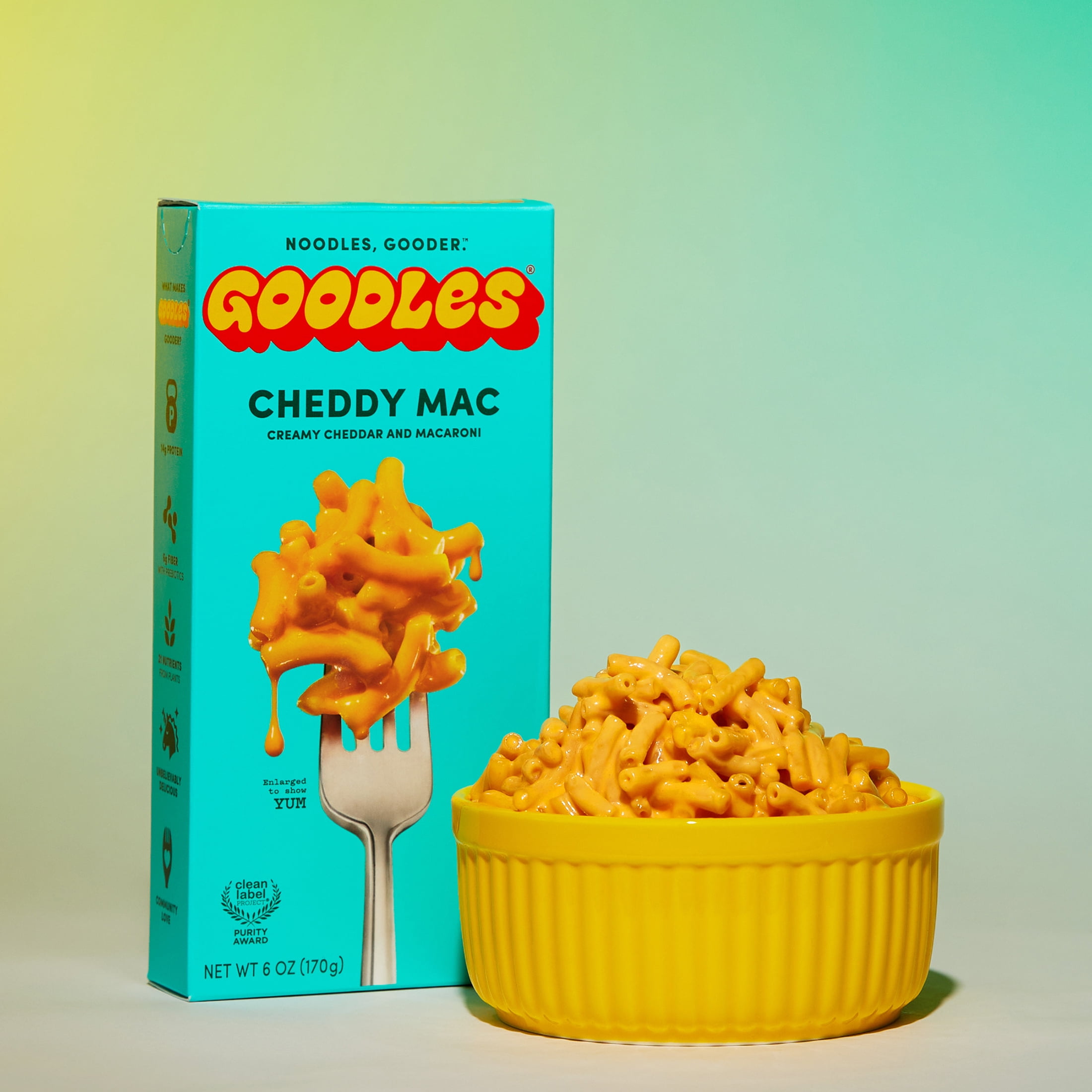 (12 pack) Goodles Mac & Cheese Cheddy Mac Noodles, Cheddar, Elbow, Shelf-Stable, 6 oz