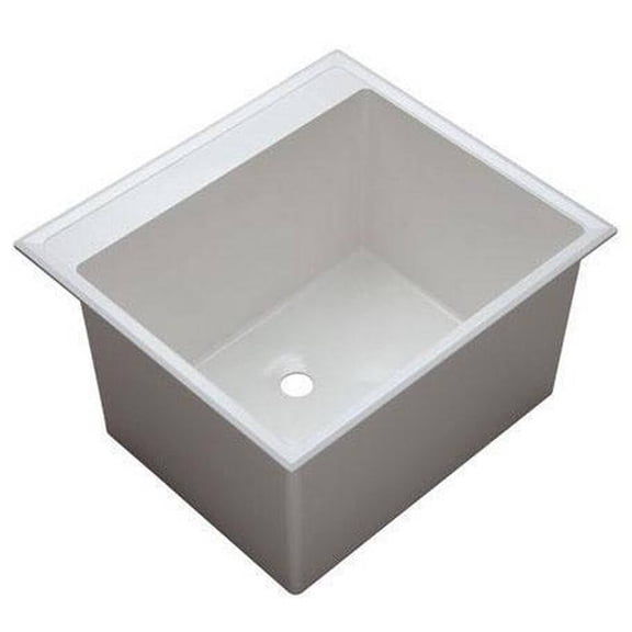 Proflo PFLT2522D 24-1/2" Single Basin Drop-in Laundry Sink White Sinks Utility Sinks Plastic