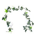 thumbnail image 2 of Joernso Artificial Eucalyptus Rose Garland Realistic Home Wedding Garden Indoor Outdoor Wall Hanging Faux Flower Drooping Vines Decoration, 2 of 8