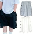 thumbnail image 2 of LYMAYTER Kids Unisex Casual Shorts Toddler Elastic Waist Button Shorts Boys Girls Summer Beachpants for 2-12 Years, 2 of 9