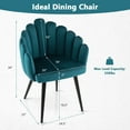 thumbnail image 4 of Costway Dining Chair Set of 2 Velvet Upholstered Modern Accent Arm Chairs Living Room Green, 4 of 10