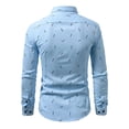 thumbnail image 7 of DeHolifer Dress Shirts for Men Printed Long Sleeve Stretch Dress Shirt Business Casual Button Down Shirts Light Blue L, 7 of 7