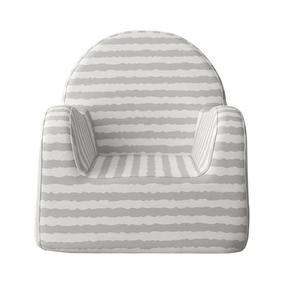 Baby Care Soffkin Leather Luxury Kids Sofa - Grey with Stripe