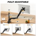 thumbnail image 4 of RTVR Single Monitor Arm for 17 to 34 inch Screens, Adjustable Desk Mount with Clamp and Grommet Base, Fits VESA 100x100mm, Supports up to 22 lbs, 4 of 7