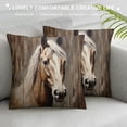 thumbnail image 3 of Creowell Horse Wooden Fence Pillow Covers for Couch Sofa Indoor Outdoor Pillow Case 1PC 22x22in, 3 of 5