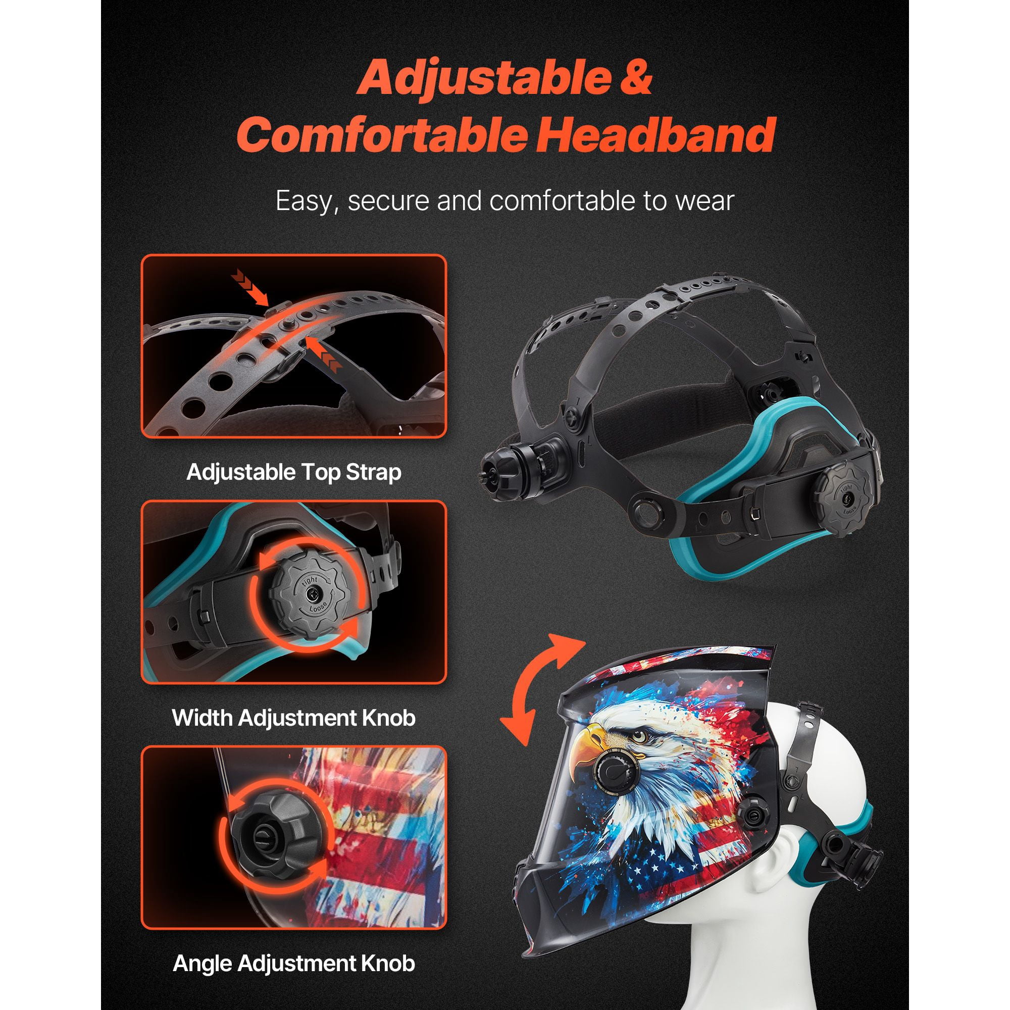 Auto Darkening Welding Helmet, 3.94x3.15 Inch Large True Color Screen, 4 Arc Sensors, 1/20000s Response, DIN 4/5-9/9-13 Adjustable, Solar Powered