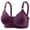 Purple, variant on Large Size Women's Bra Women's Large Size Adjustable Push-Up Breathable Full Cup Bra Without Wires,Beige,L