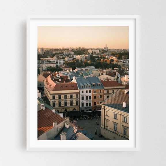 Over Lublin 05 - Lublin Lubelskie Poland Photography White Framed Wall Art Print 16 x 20 inches
