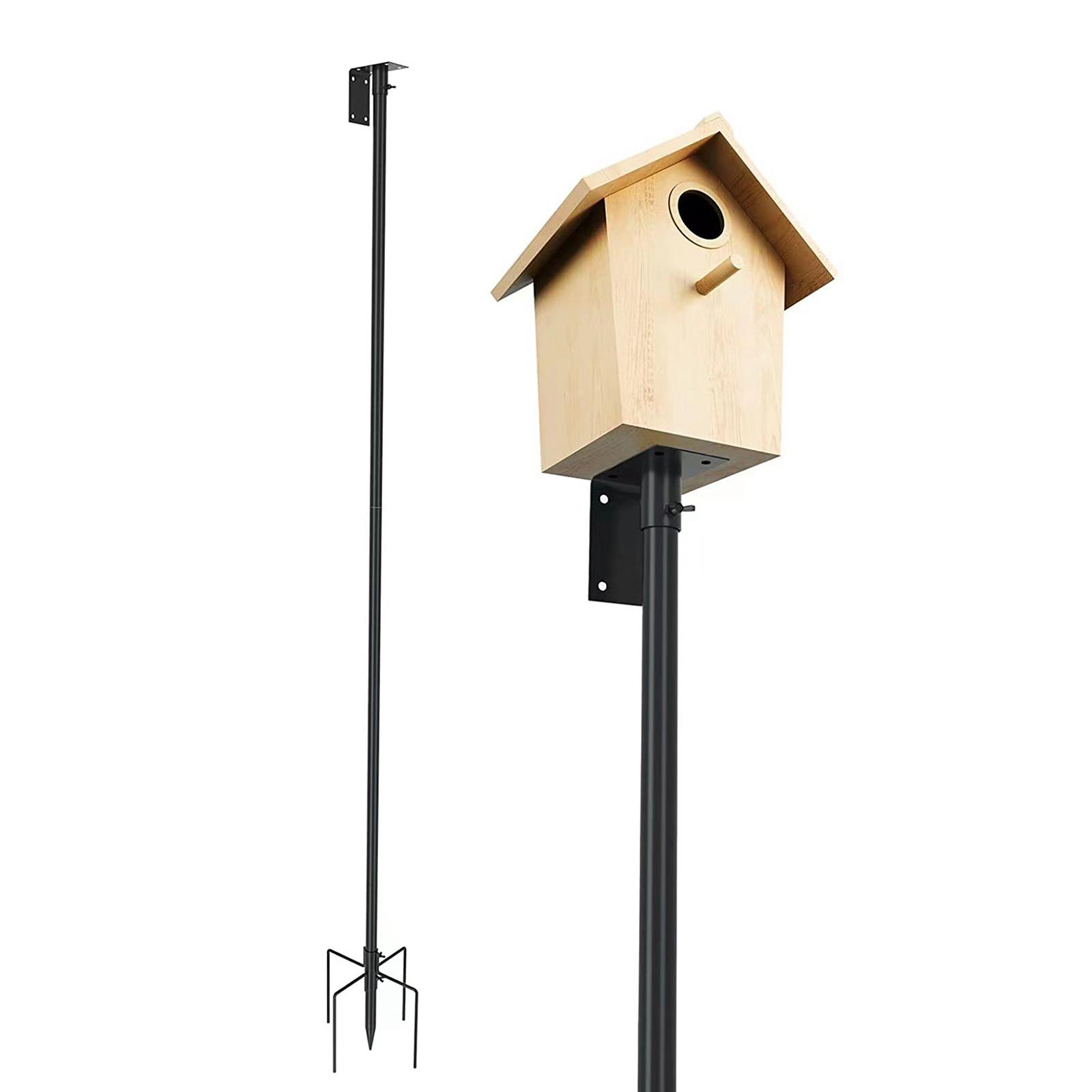 Zxpjkyu Bird House Mount Pole set Bird Station Pole Birds Metal Post Support Ground Bird