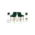 thumbnail image 5 of Maykoosh Natural Beauty Modern, Contemporary Velvet Upholstered Counter Stool with Polished Gold Metal Legs, Set of 2, 23" W x 21" D x 40" H, Ideal for Bar and Pub Height Tables-Color:Green, 5 of 8