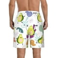 thumbnail image 3 of Kll Orange Green Avocado Men'S Casual Summer Beach Shorts Hawaiian Shorts With Pockets-X-Large, 3 of 9