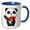 Blue/White, variant on 3drose, Funny Cute Kawaii Panda Bear with Red Daisy Flower Cartoon, 11oz Magic Transforming Mug