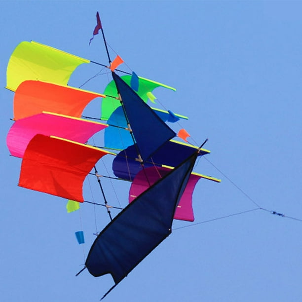 3D Kites for Kids to Fly Outdoors, 37 inch Sailing Ship Kite for