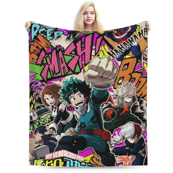 My Hero Academia Bed Blanket Air Conditioner Quilt Ultra Soft Flannel Blanket All Season Fuzzy Blanket Reversible Fluffy Plush Blanket 40"X30"