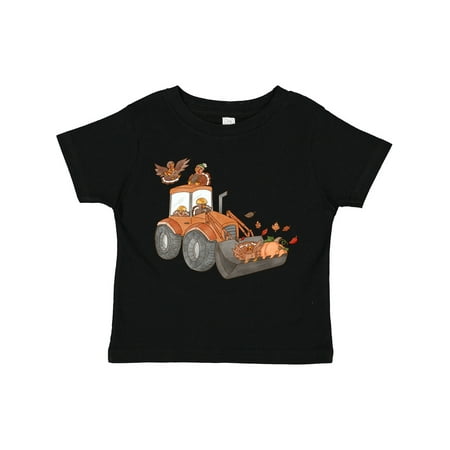 

Inktastic Cute Turkeys on a Bulldozer Gift Toddler Boy or Toddler Girl T-Shirt