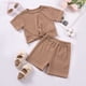 thumbnail image 2 of Odeerbi 2-8 Años Niñas Verano Conjuntos Rib Knit Twist Front Manga Corta Tops Pantalones Cortos Dos Piezas Conjunto, 2 of 8