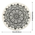 thumbnail image 2 of Carvapet Round Area Rug for Living Room, Non Slip Machine Washable Bathroom Rugs, Extra Soft Rugs for Bedroom, Boho Mandala Print Circle Rugs, 5ft Round Beige and Black, 2 of 9